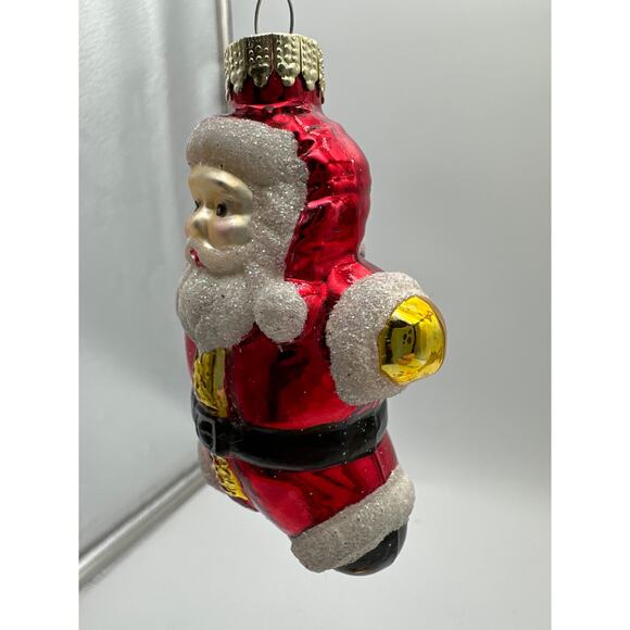 Vtg Mercury ornament Santa 3.5" Blown Glass Kris Kringle Claus Ornament Glass - Picture 2 of 8